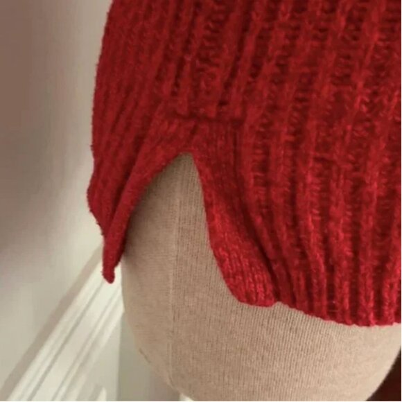 Madewell Hexcomb Texture Red Crewneck Long Sleeve Sweater Size Small - Picture 8 of 9